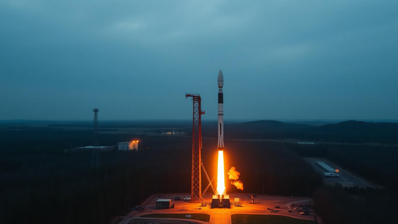 Symbolbild Raumfahrt - Rakete beim Aufstieg, Corridor Space-Domain Preview 2027.